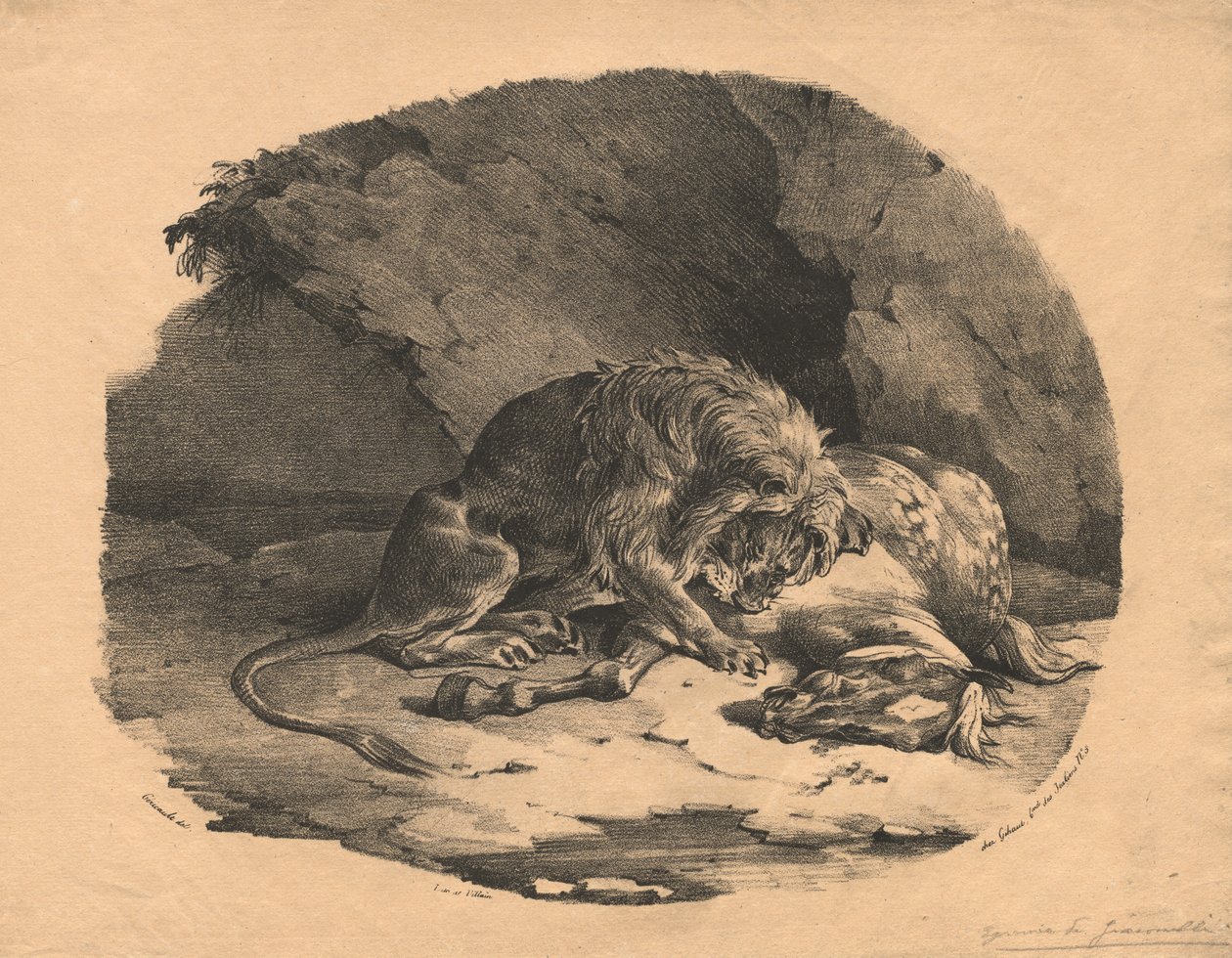 Horse Devoured by a Lion, 1823 by Theodore Gericault