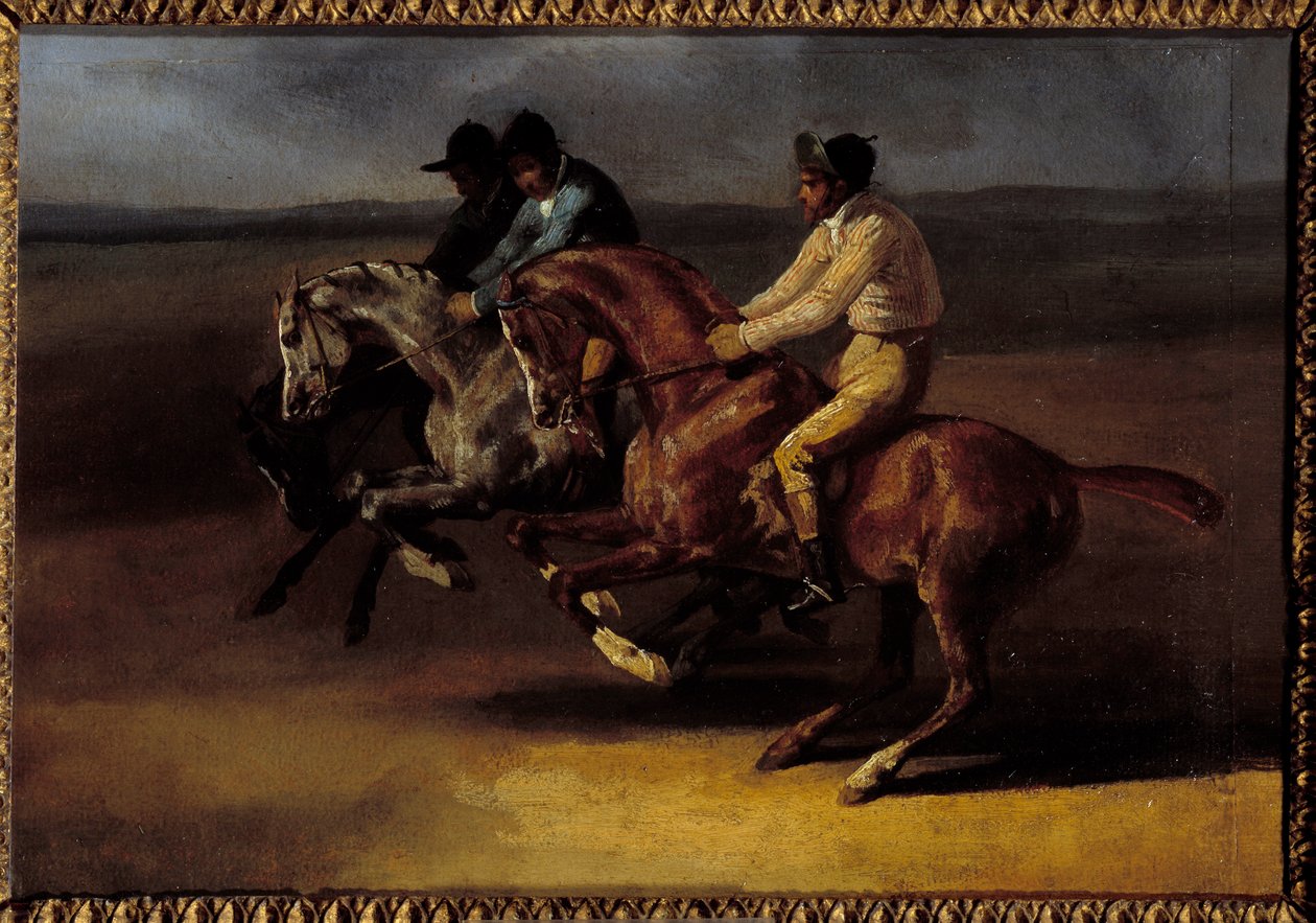 Horse Race Going to the Left at the Time of Start by Theodore Gericault