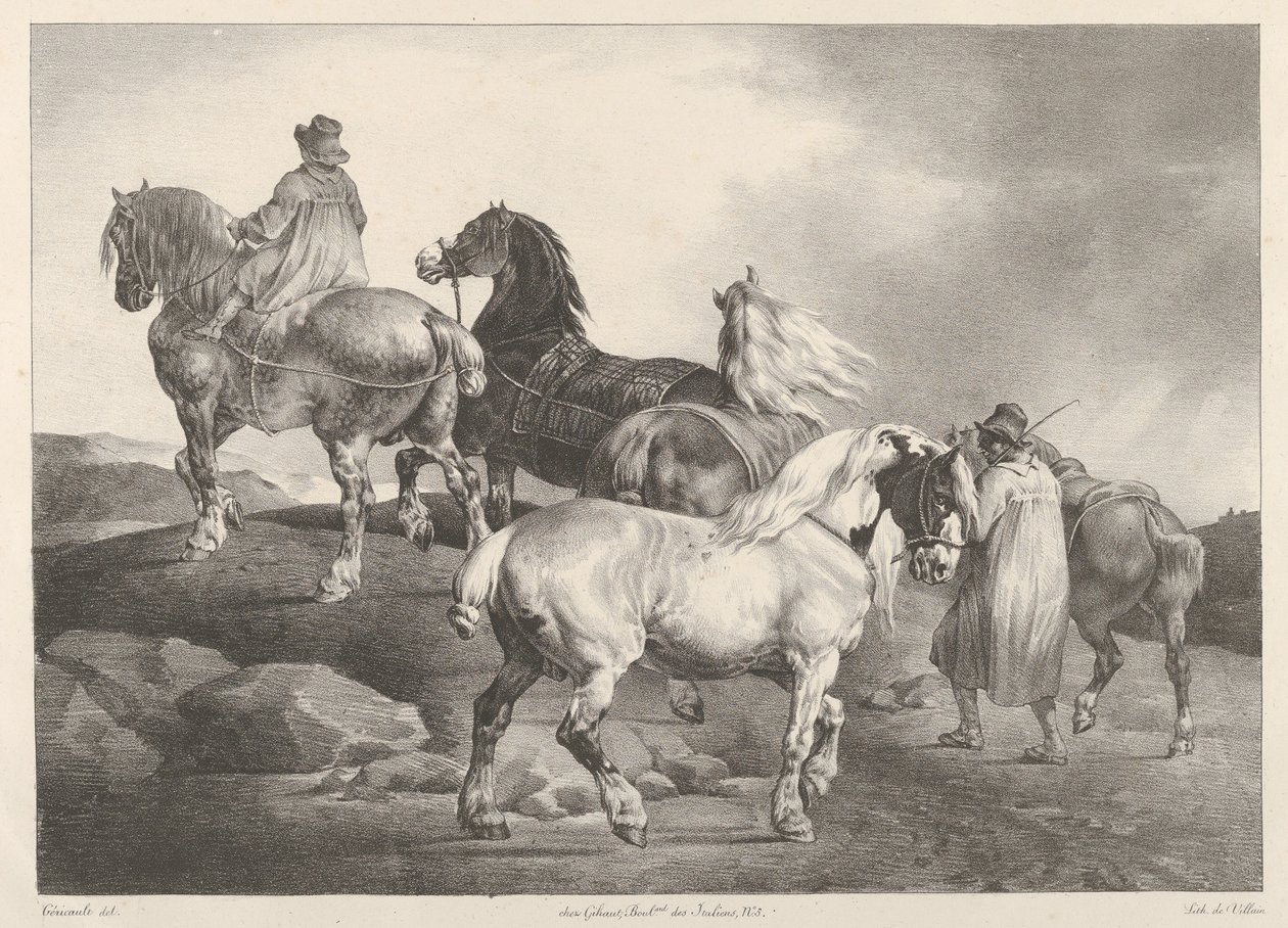 Horses Driven to a Fair by Theodore Gericault
