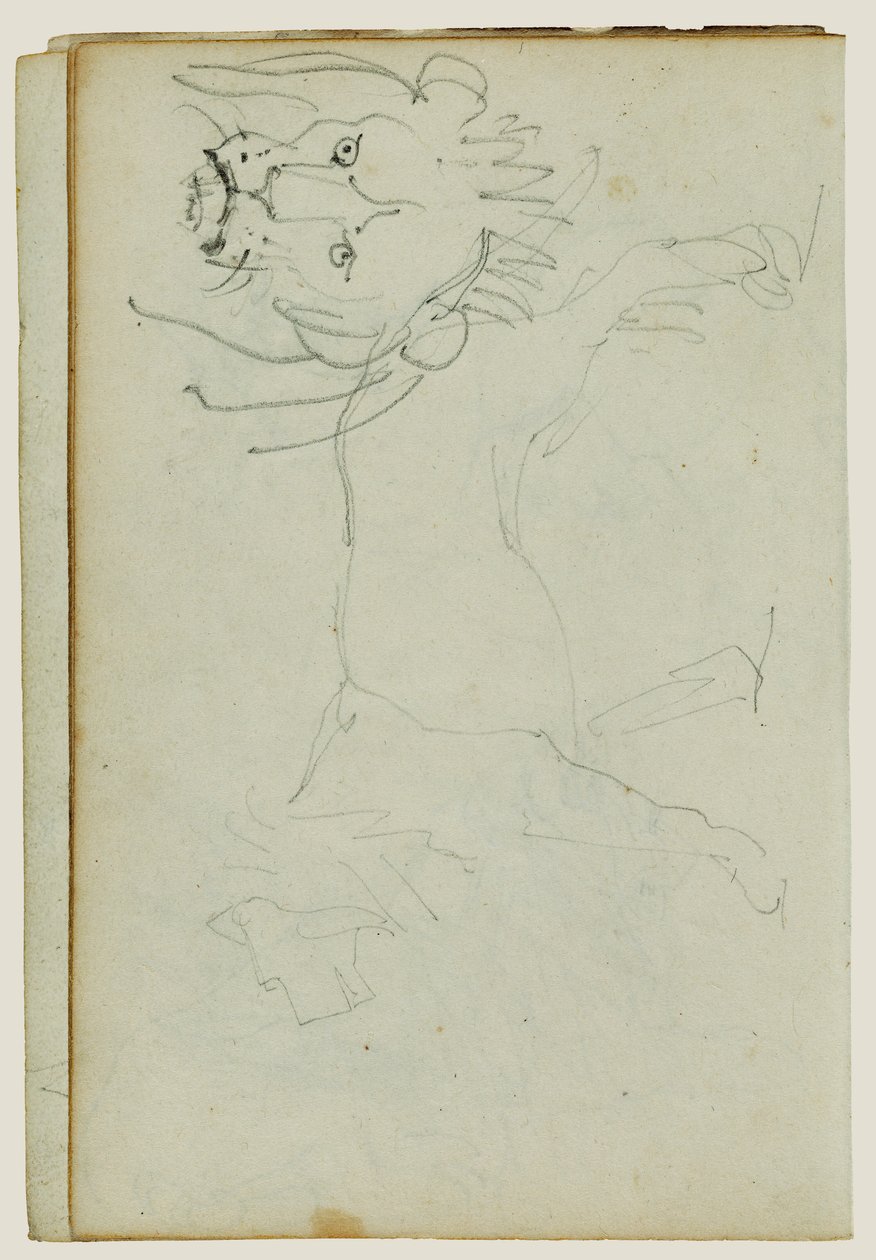 Lion Walking, Face of Lion by Theodore Gericault
