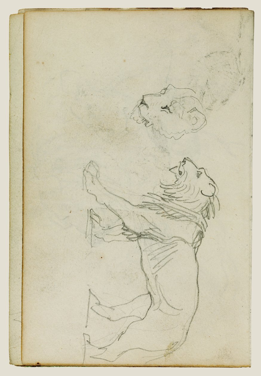 Lion Walking, Head of a Lioness by Theodore Gericault
