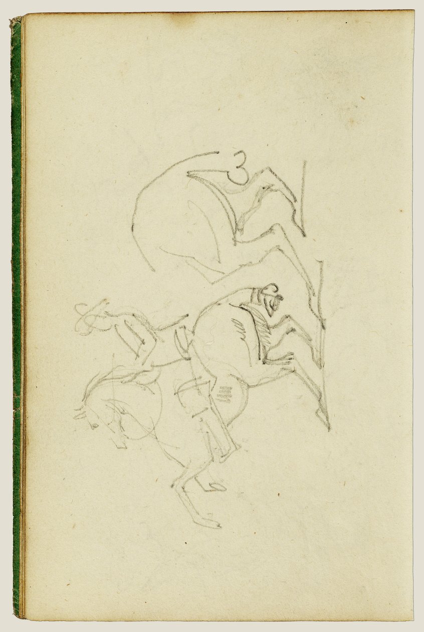 Man on a Rearing Horse, Study of Hind Legs of Horse by Theodore Gericault
