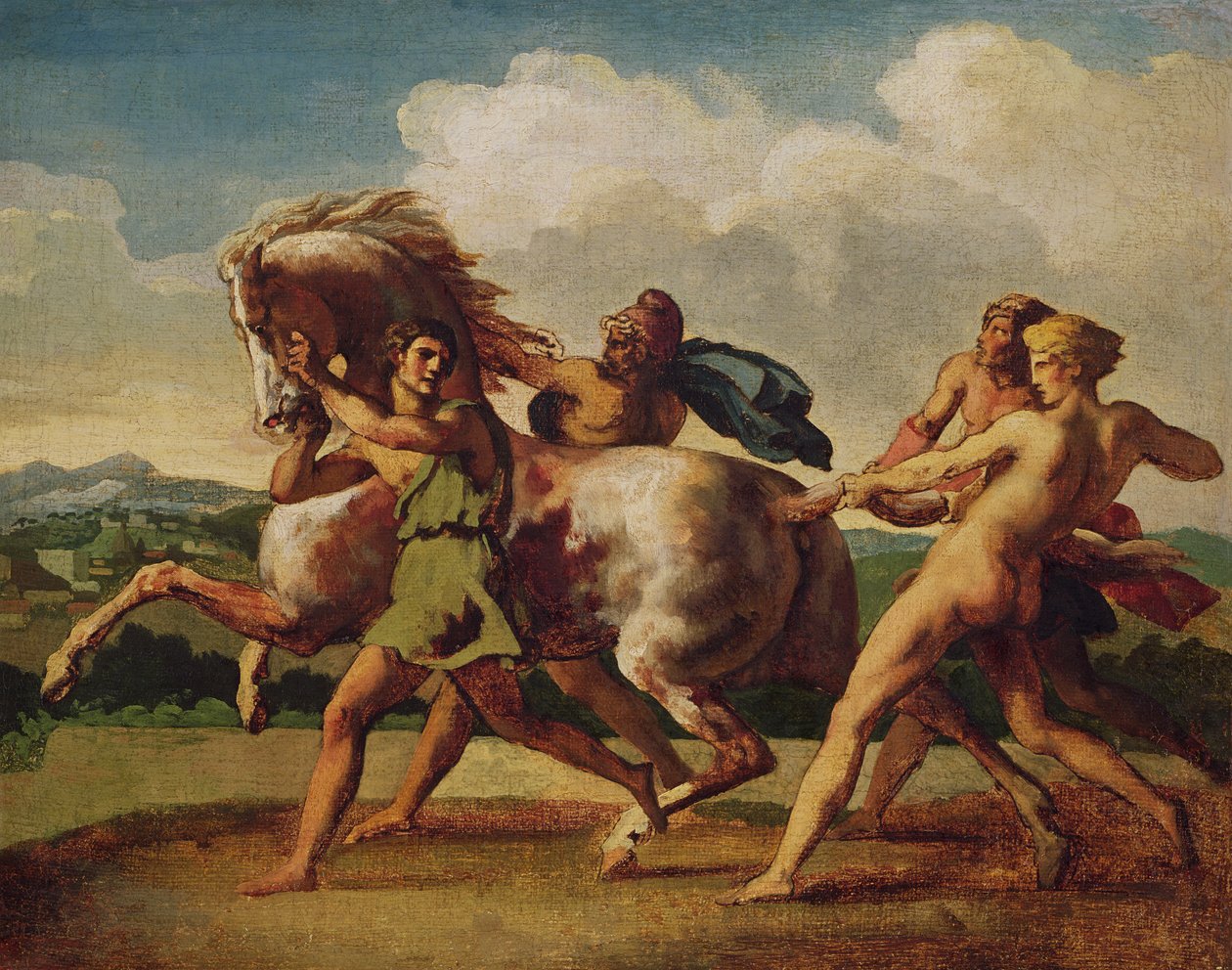 Slaves Stopping a Horse, Study for 