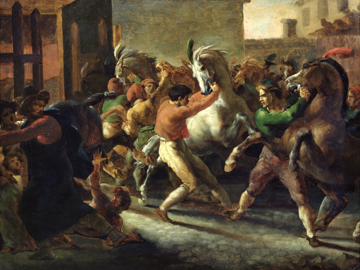 Study for the Race of the Barbarian Horses, 1817 by Theodore Gericault