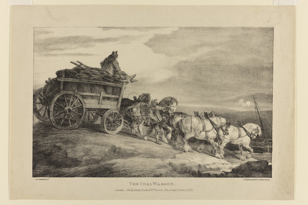 The Coal Waggon, from Various Subjects Drawn from Life on Stone by Theodore Gericault