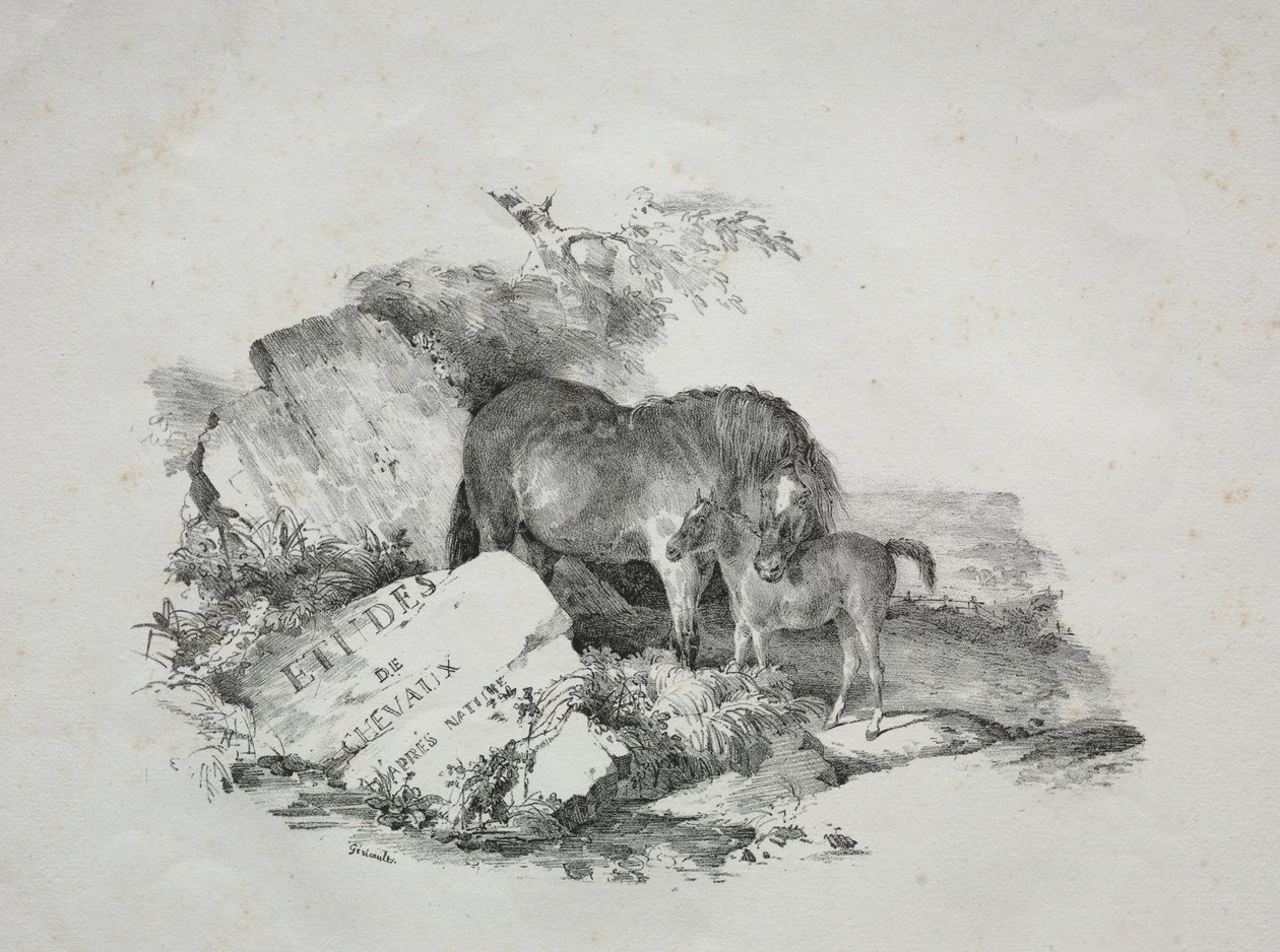 The Mare and Her Foal by Theodore Gericault