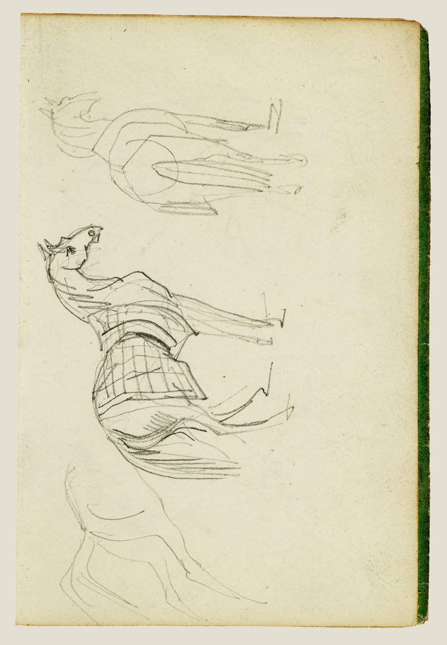 Three Horse Studies by Theodore Gericault