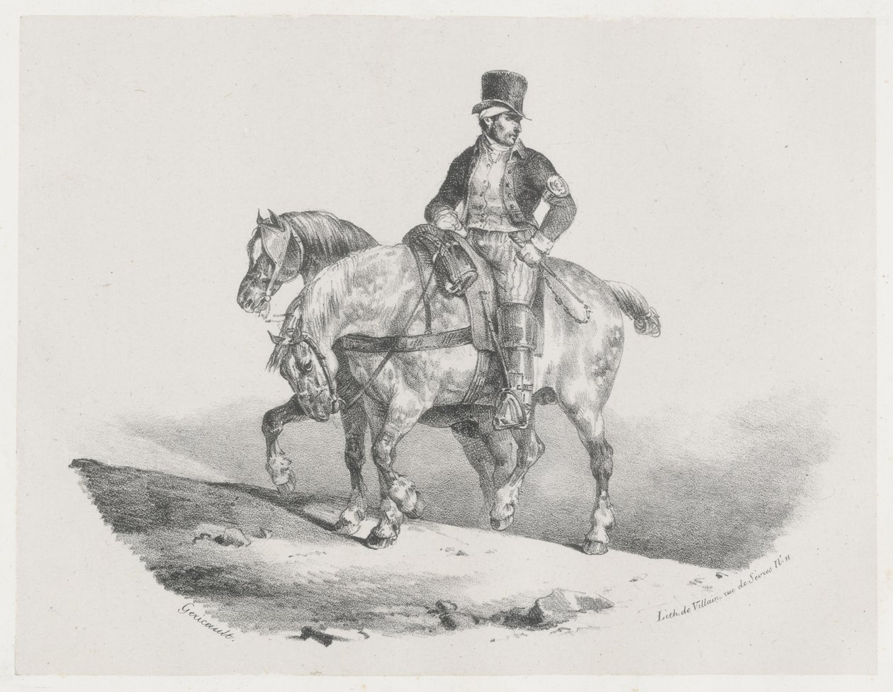 A Postilion or The Two Harnessed Horses by Theodore Gericault