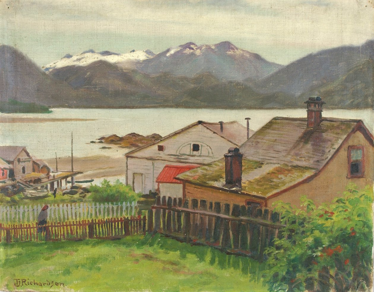 In the Old Quarter, Sitka, 1900 by Theodore J. Richardson