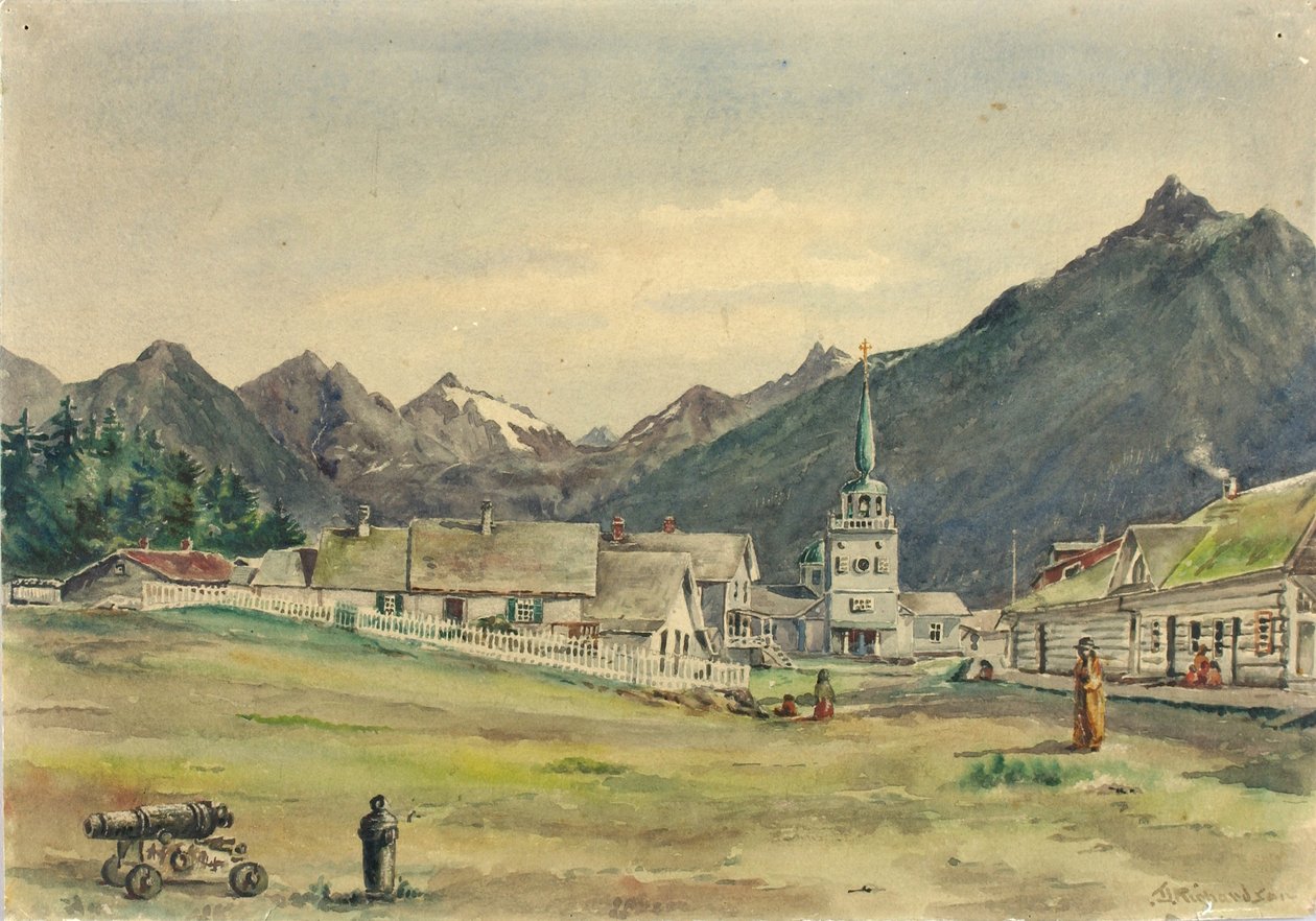 Lincoln Street, Sitka, 1887 by Theodore J. Richardson