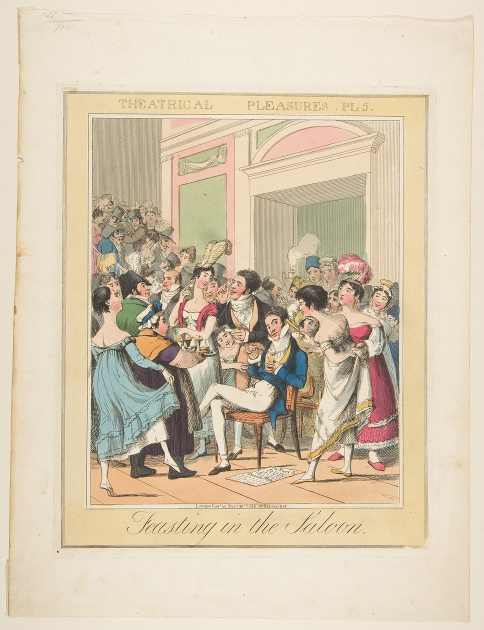 Theatrical Pleasures, Plate 5: Feasting in the Saloon by Theodore Lane