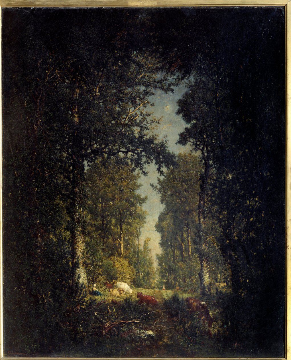 An avenue, Isle Adam forest by Pierre Etienne Theodore Rousseau