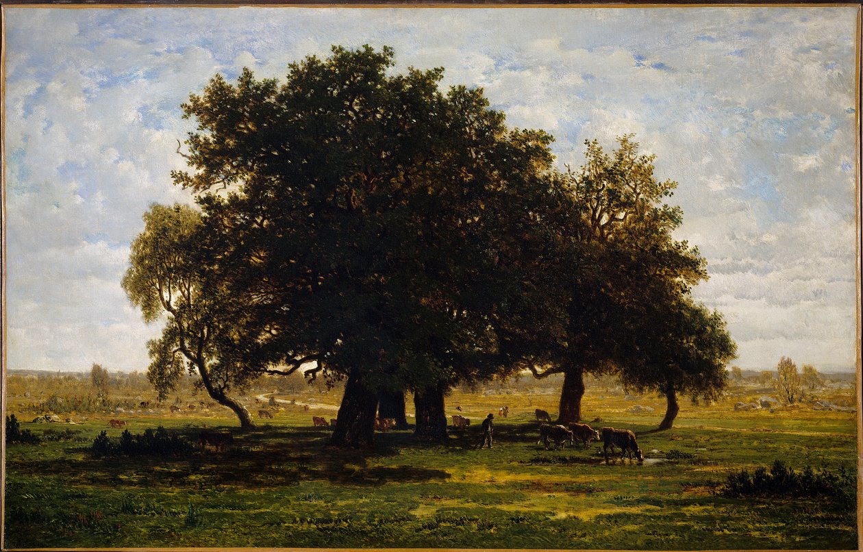 Group of Oaks, Apremont by Pierre Etienne Theodore Rousseau