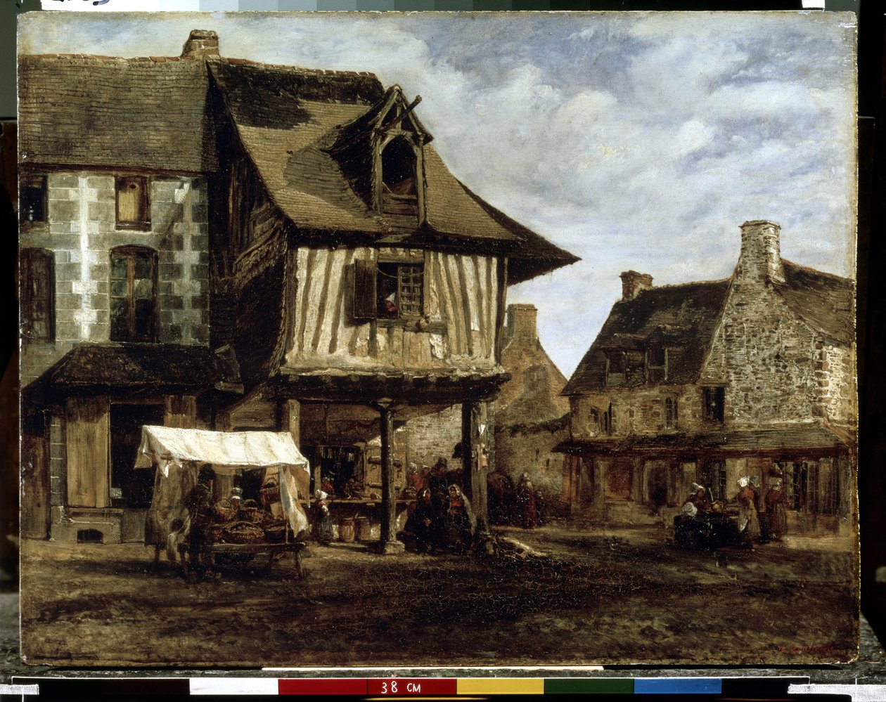 Market Place in Normandy by Theodore Rousseau