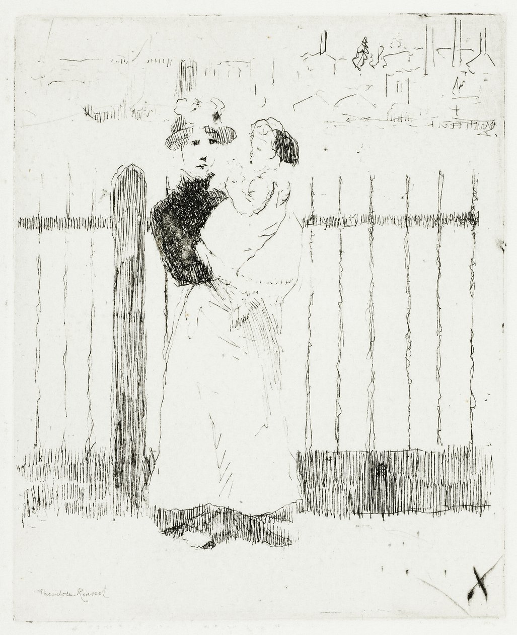 Emma and Her Baby, Chelsea Embankment by Theodore Roussel