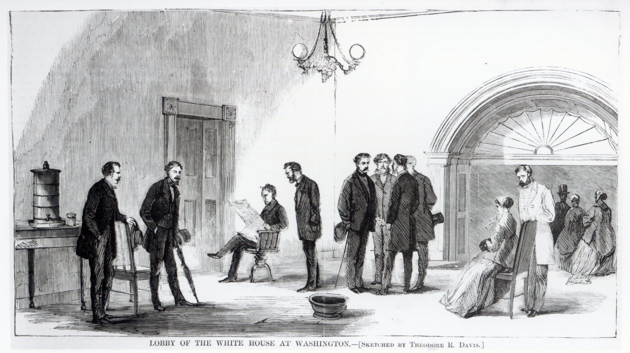 Lobby of the White House at Washington by Theodore Russell Davis