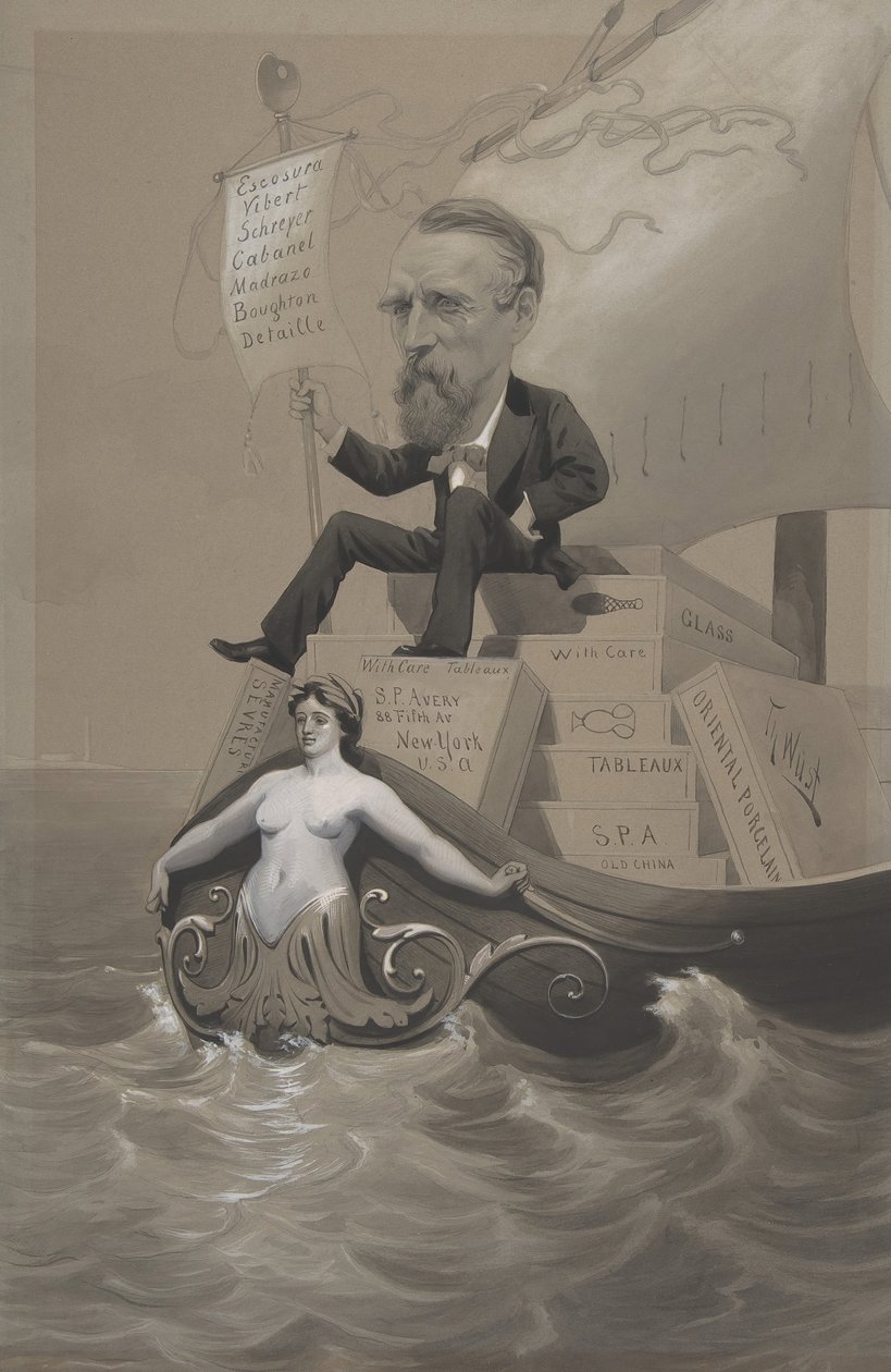 Samuel P. Avery Transporting His Treasures Across the Sea by Theodore Wust