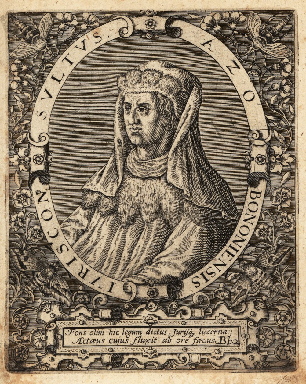 Azo of Bologna, Italian Jurist by Theodore de Bry