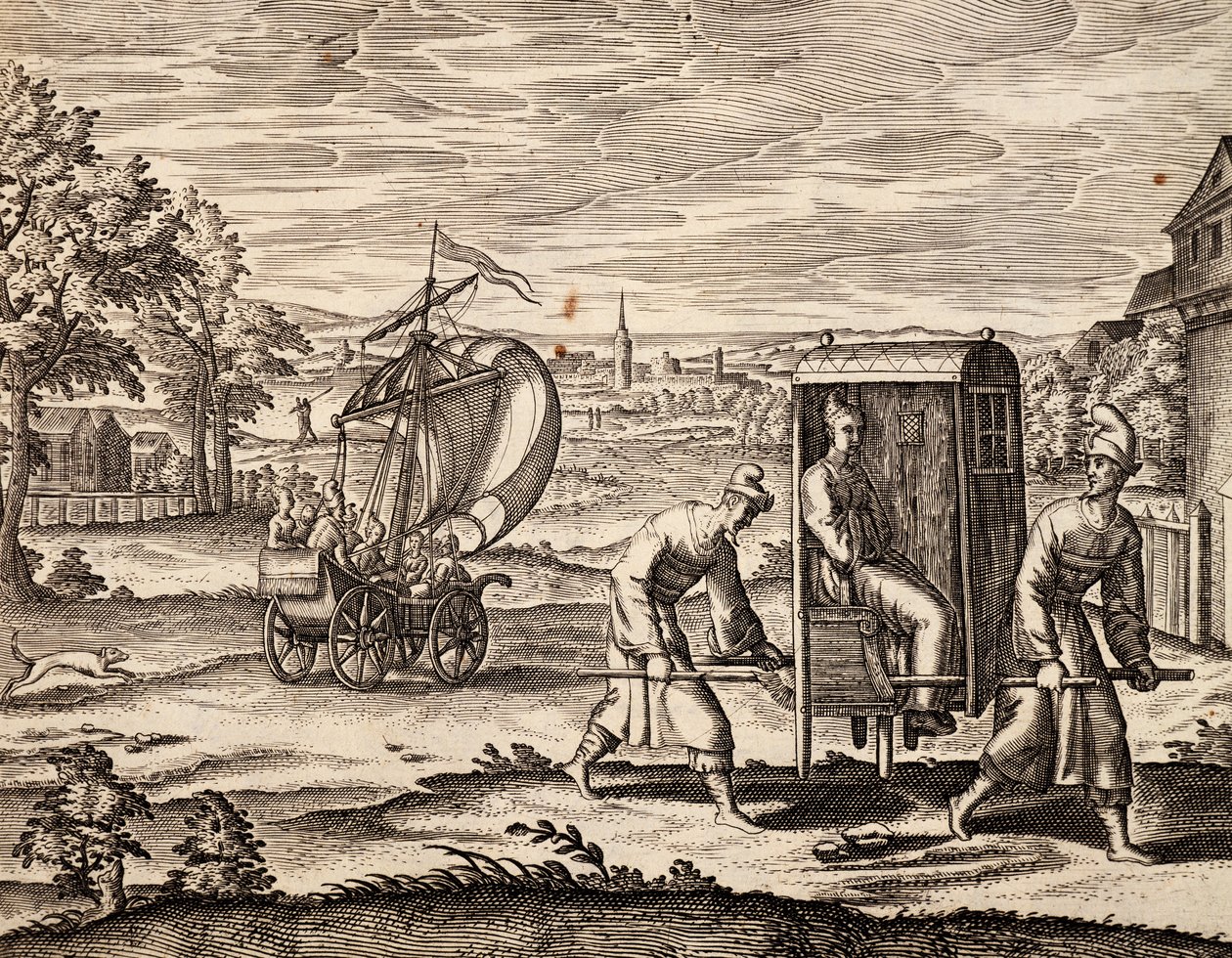 Chinese Sedan, East India, engraving from work by Theodor de Bry by Theodore de Bry