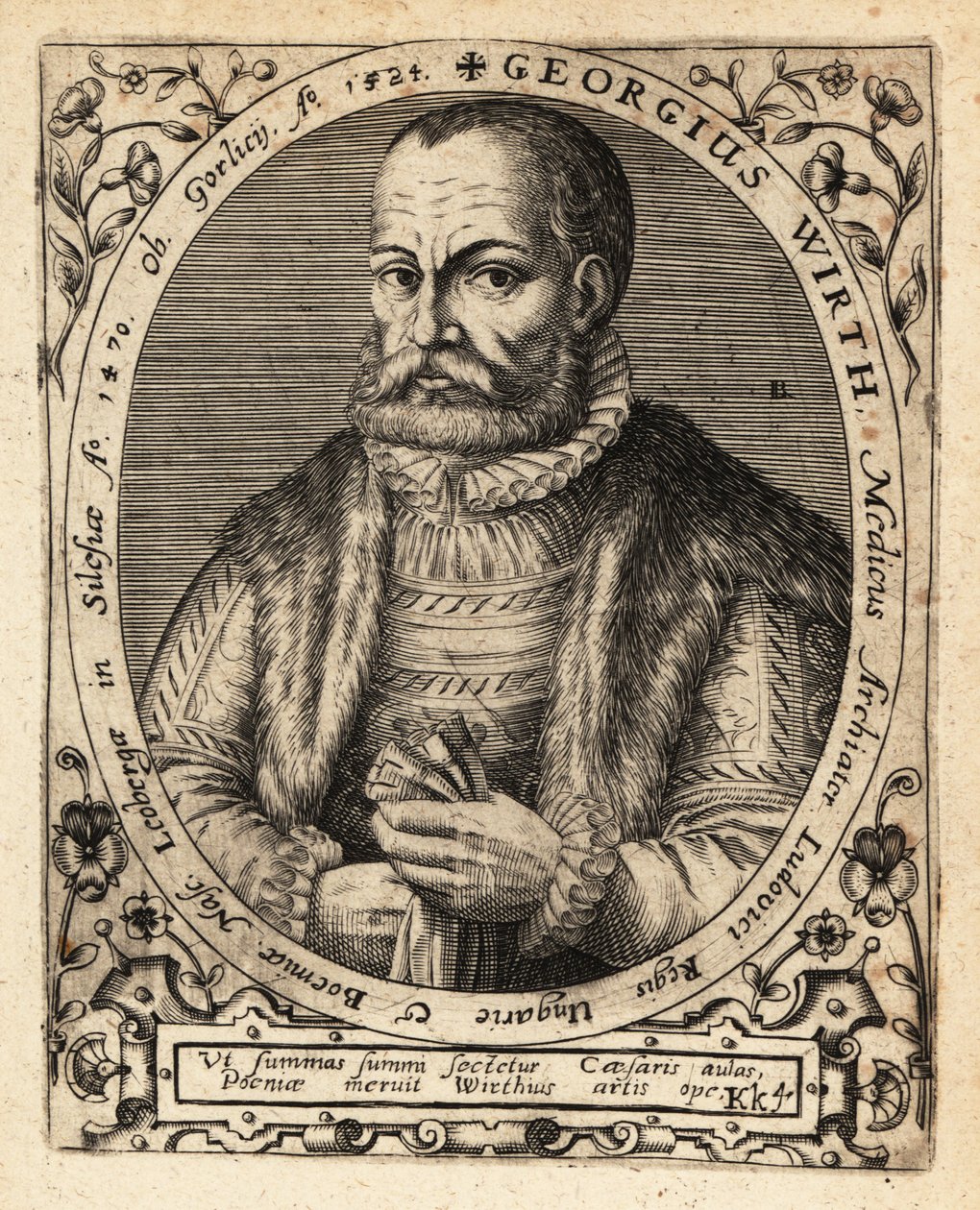 George Wirth, German Physician, Born in Gorlice 1424 by Theodore de Bry
