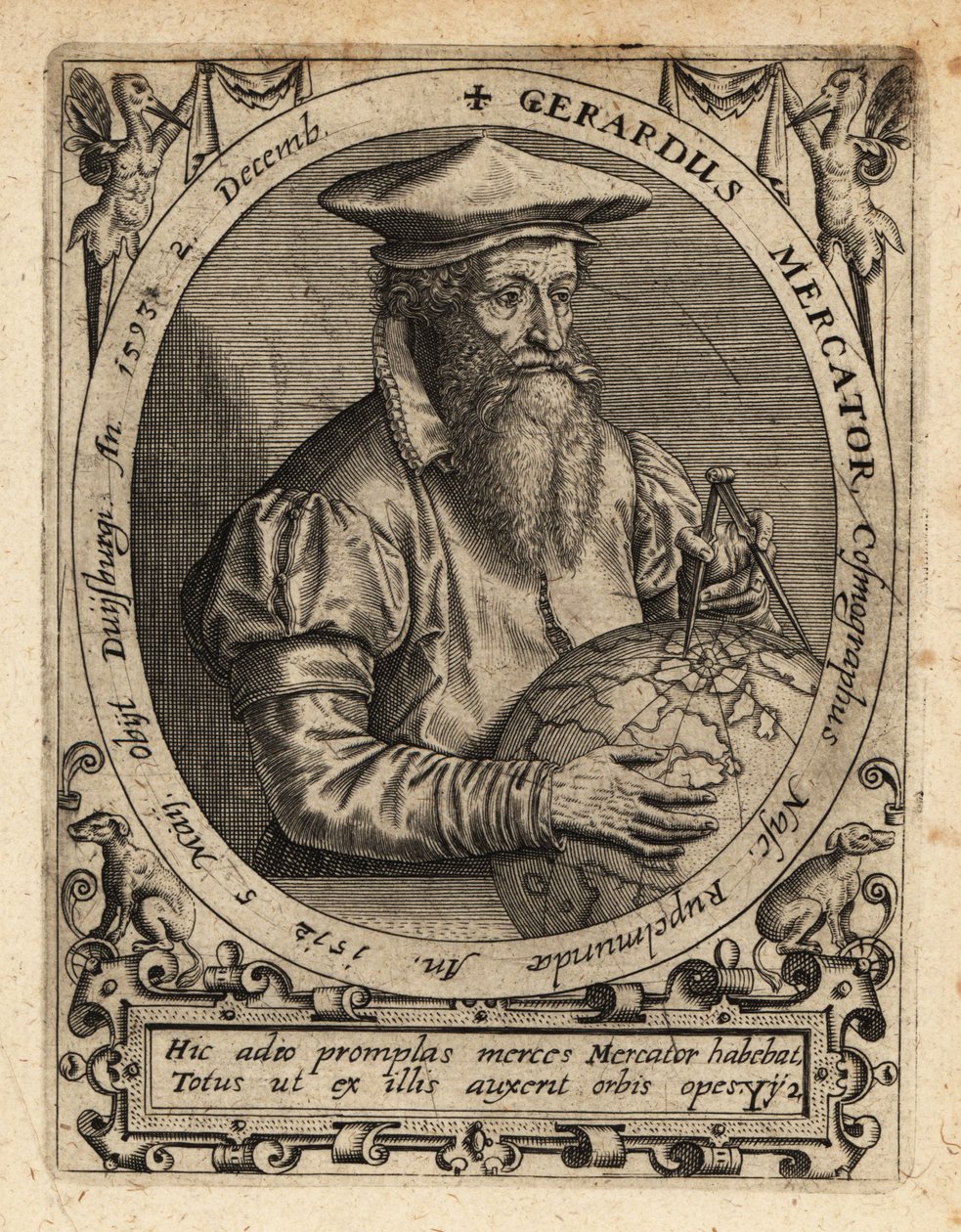 Gerardus Mercator, Geographer by Theodore de Bry