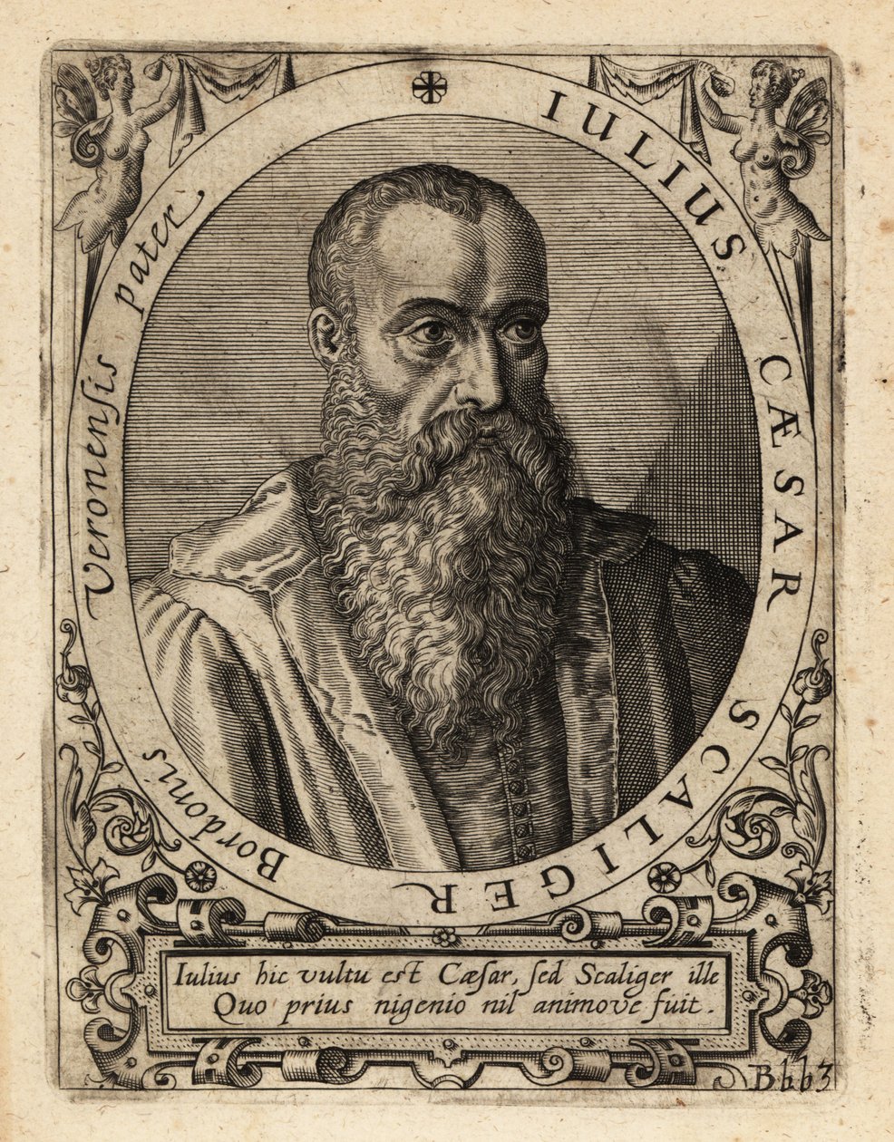 Giulio Cesare della Scala, Italian scholar by Theodore de Bry
