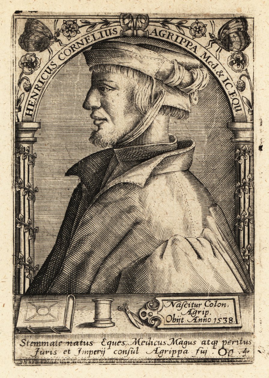 Heinrich Cornelius Agrippa von Nettesheim, German polymath by Theodore de Bry