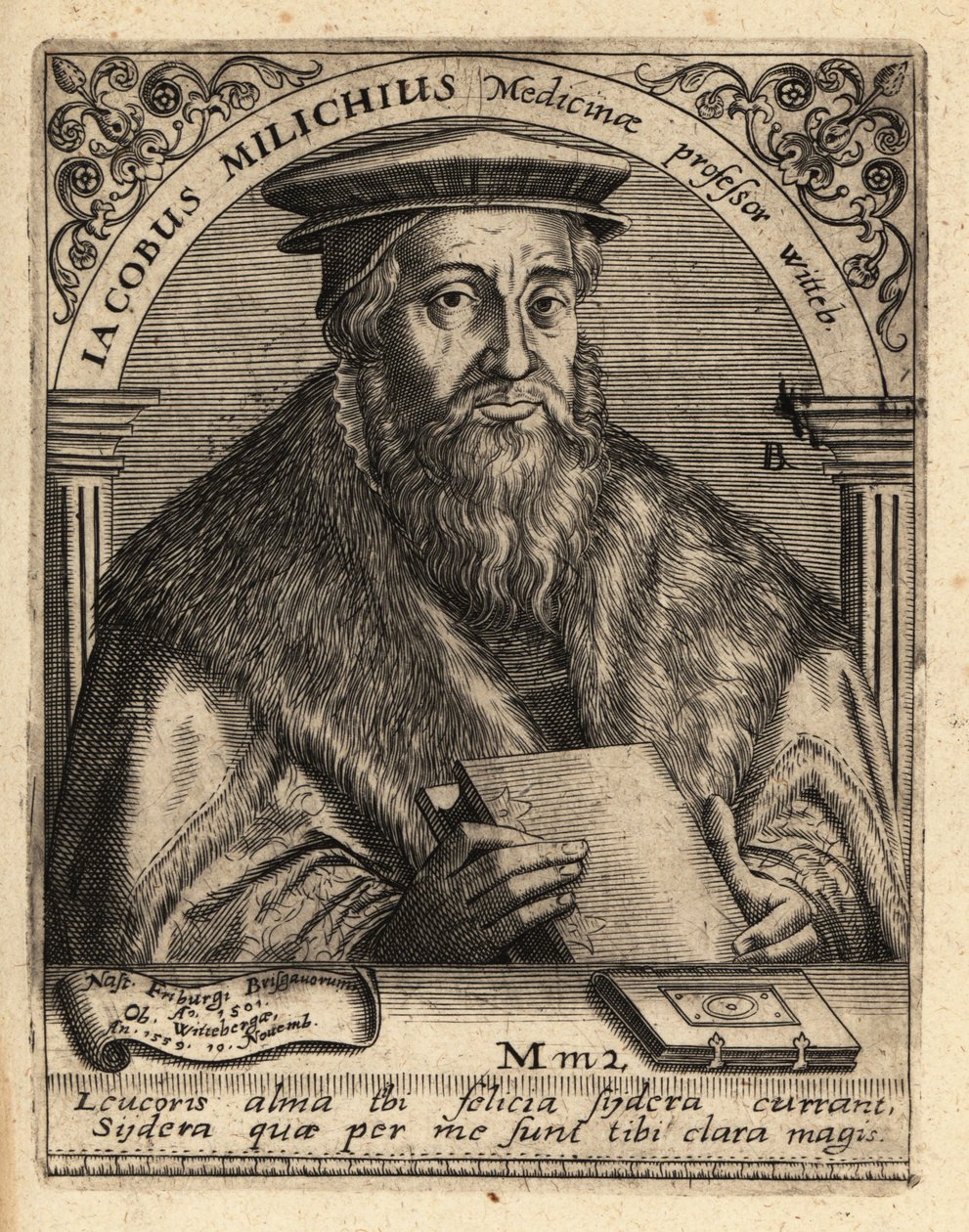Jacob Milich, German astronomer by Theodore de Bry