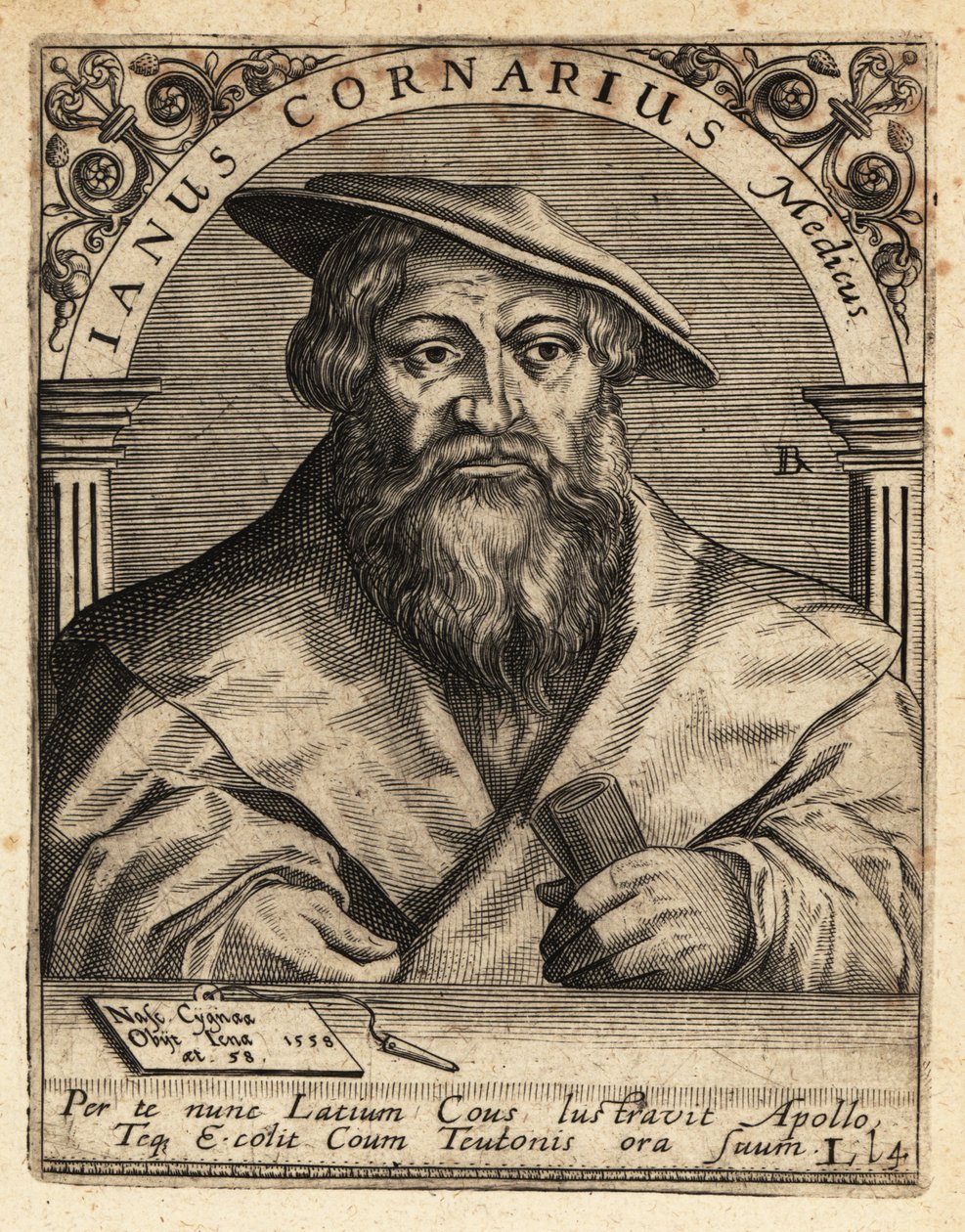 Janus Cornarius, Saxon Humanist, c.1500-1558 by Theodore de Bry