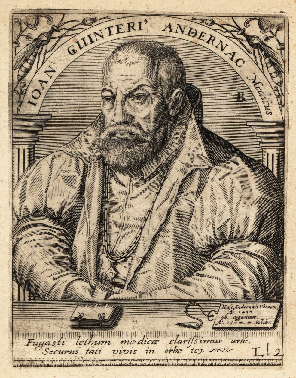 Johann Winter von Andernach, German Physician by Theodore de Bry