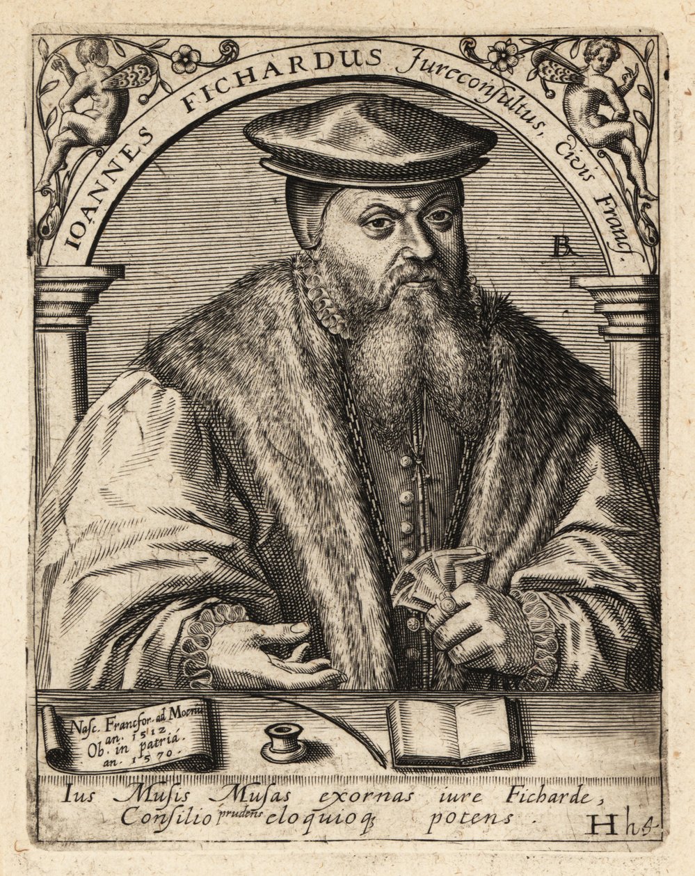 Johann von Fichard, German jurist by Theodore de Bry