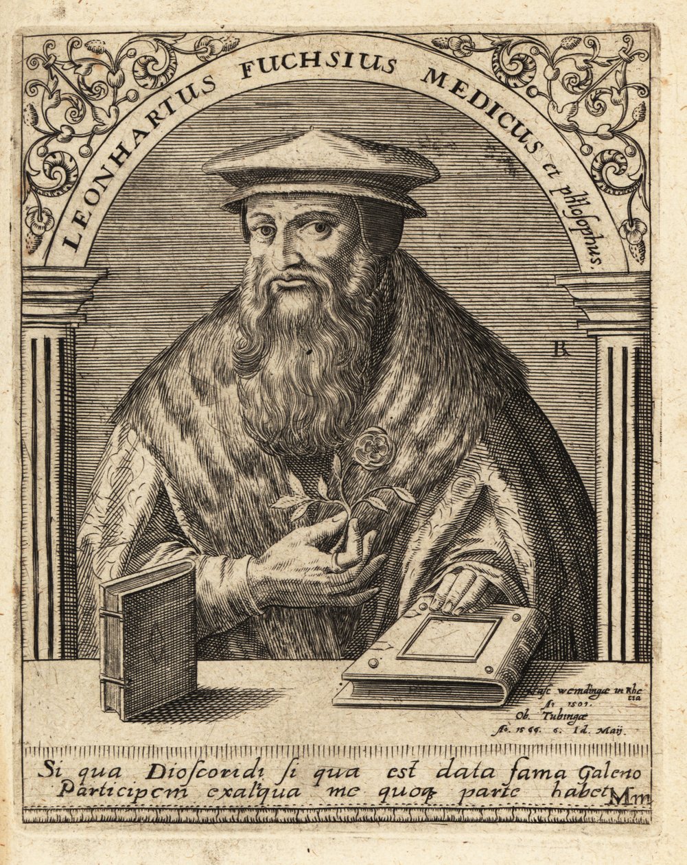 Leonhart Fuchs, German Physician and Botanist 1501-1566 by Theodore de Bry