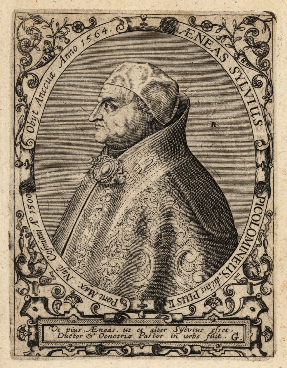 Pope Pius II by Theodore de Bry