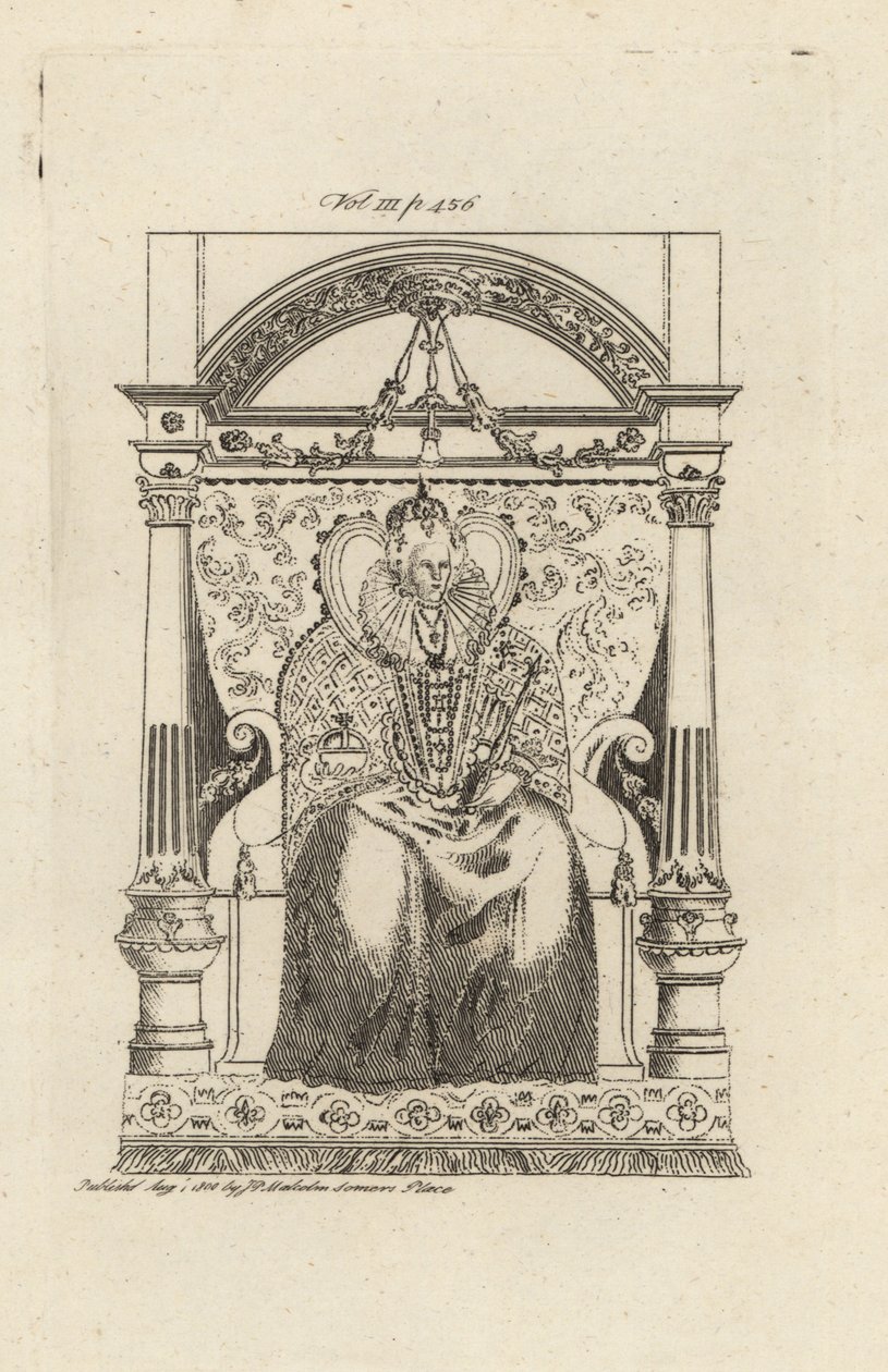Queen Elizabeth I of England (from a stained glass window) by Theodore de Bry
