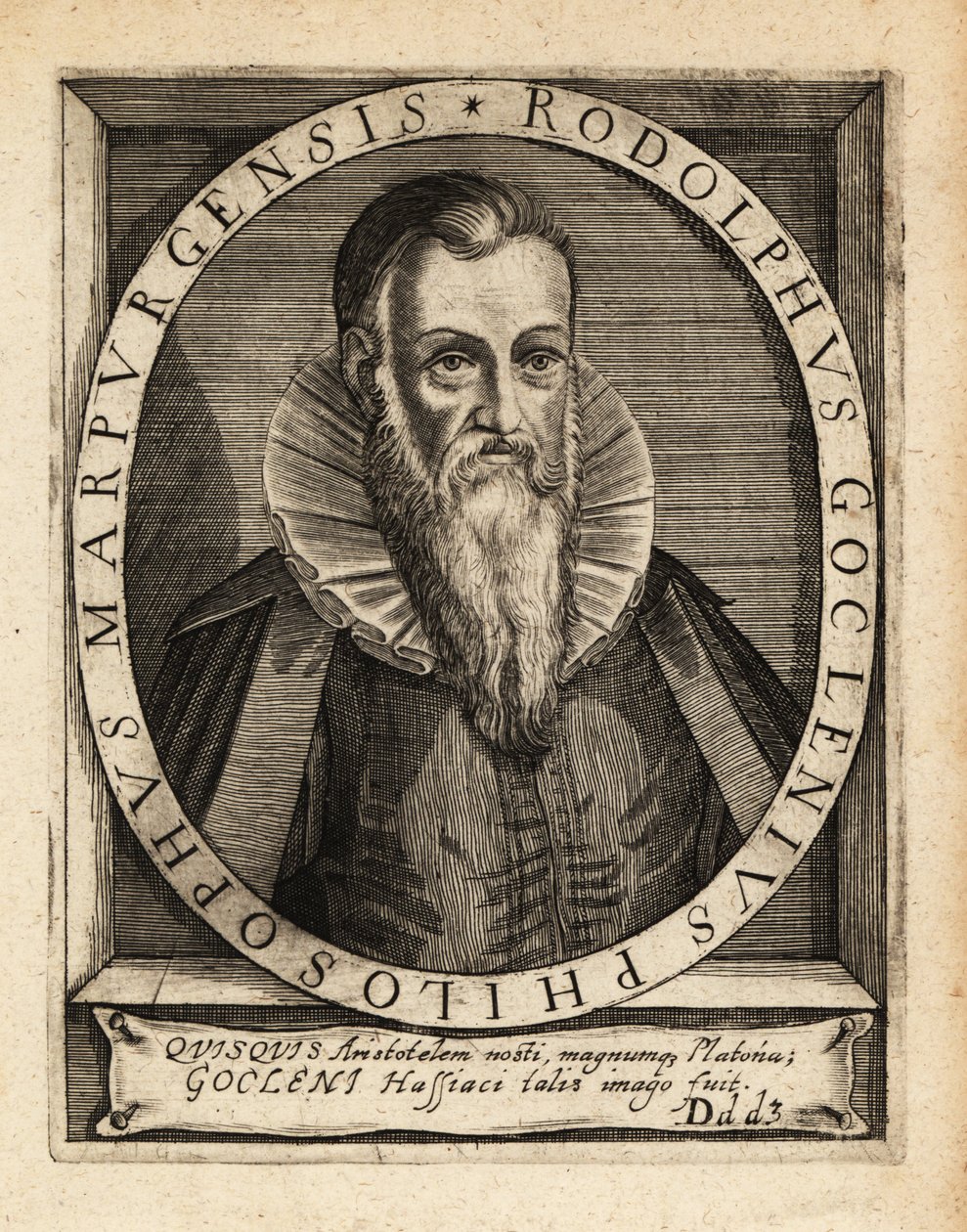 Rudolph Goclenius the Elder, German scholastic philosopher by Theodore de Bry