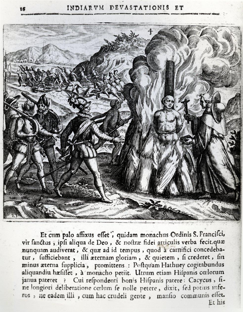 The Burning of Hatuey by the Spaniards at Yara, Cuba, on February 2, 1512 by Theodore de Bry
