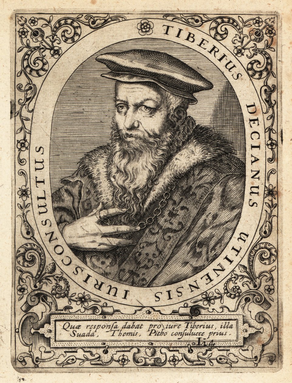 Tiberio Deciani, Italian Jurist by Theodore de Bry