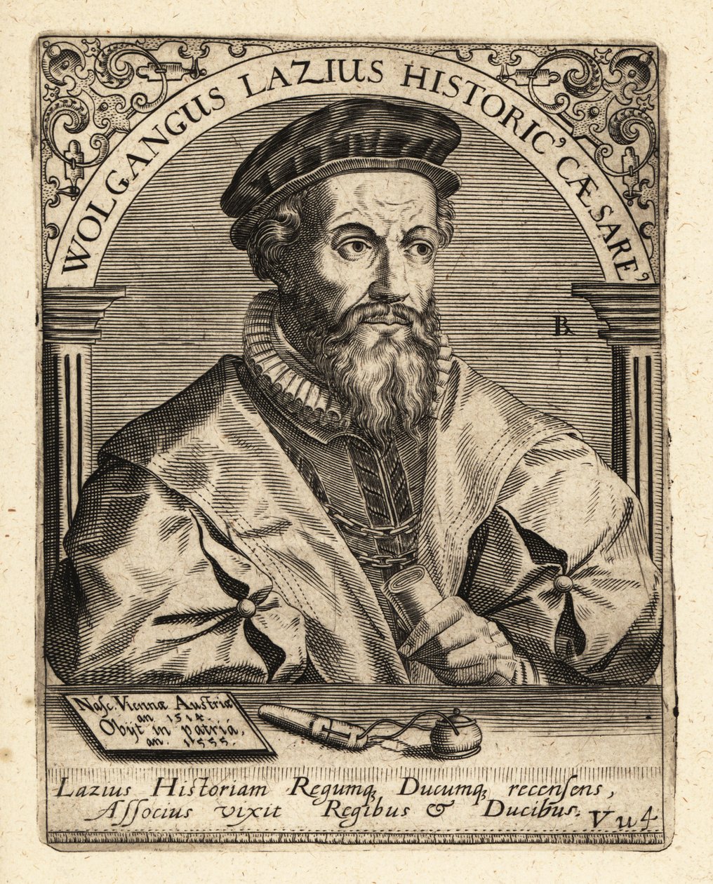 Wolfgang Laz, Austrian cartographer and historian by Theodore de Bry