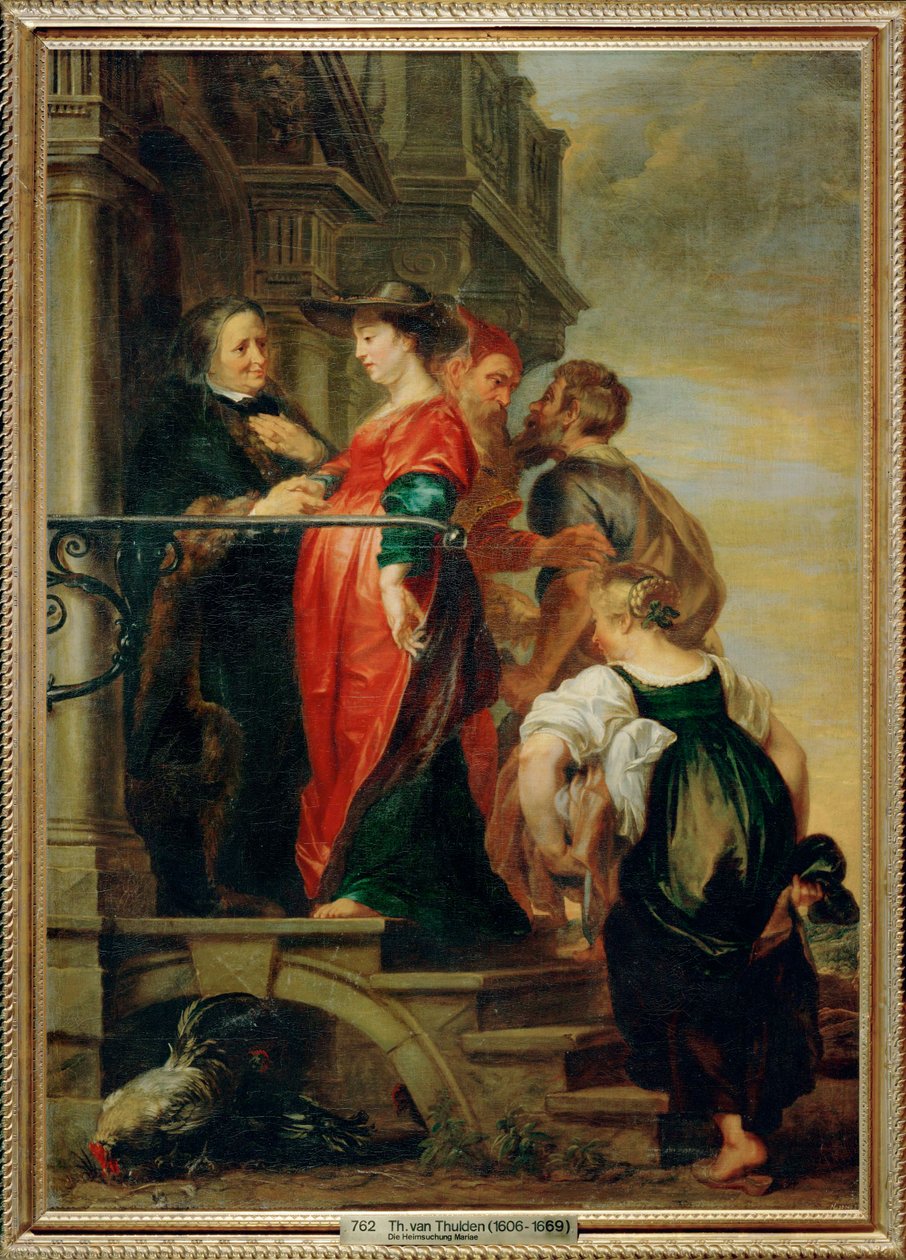 The Visitation - Saint Mary visits Saint Elisabeth by Theodore van Thulden