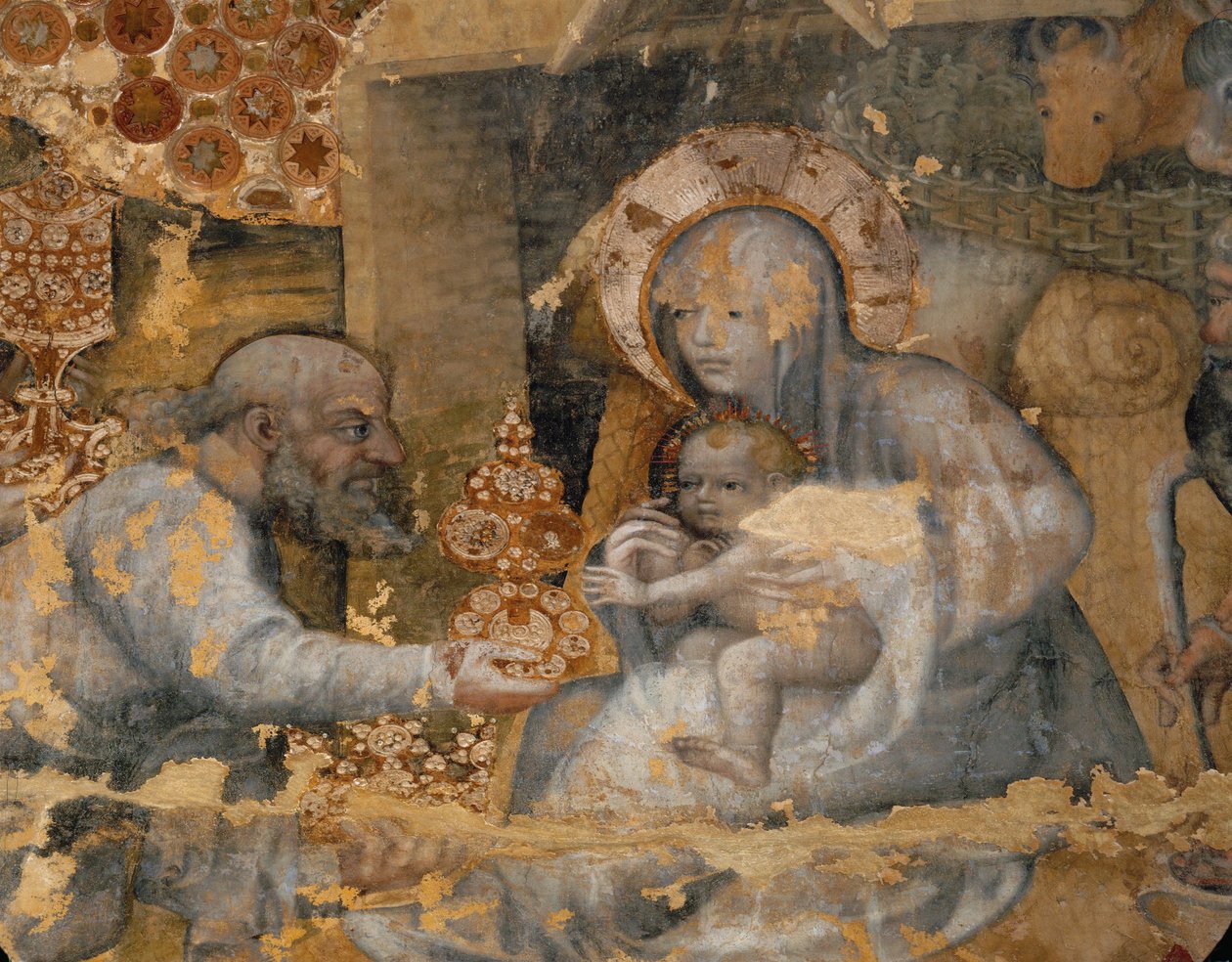 Madonna with Child, One of the Three Holy Kings Tends a Golden Cup to the Child by Theodoric Master