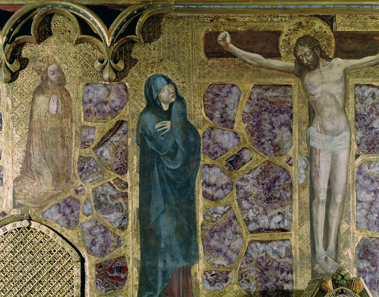 Charles IV (1316-78) at Prayer, the Virgin and Christ of the Cross, from the St. Wenceslas Chapel by Theodoricus of Prague
