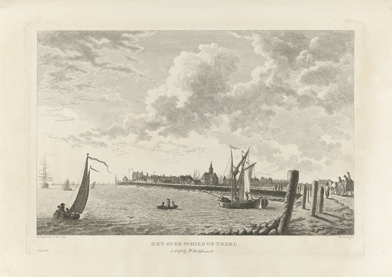 View of Oudeschild on Texel by Theodorus de Roode