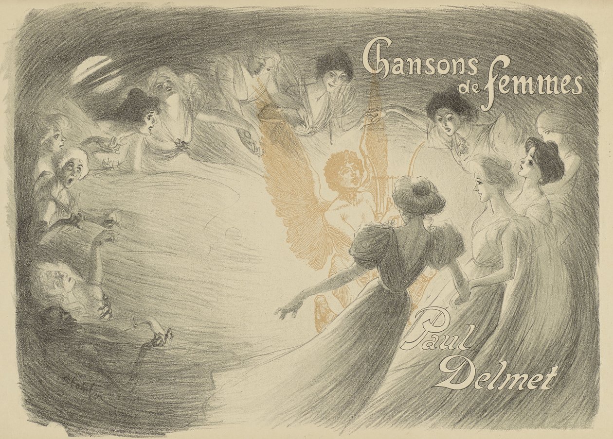 Cover from the Book Chansons de femmes, 1897 by Théophile Alexandre Steinlen