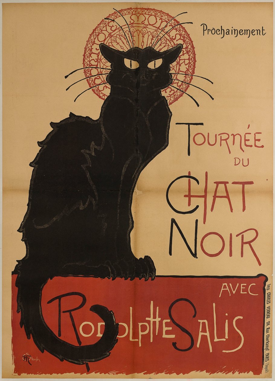 Advertising poster of the Cabaret du Chat Noir tour by Théophile Alexandre Steinlen