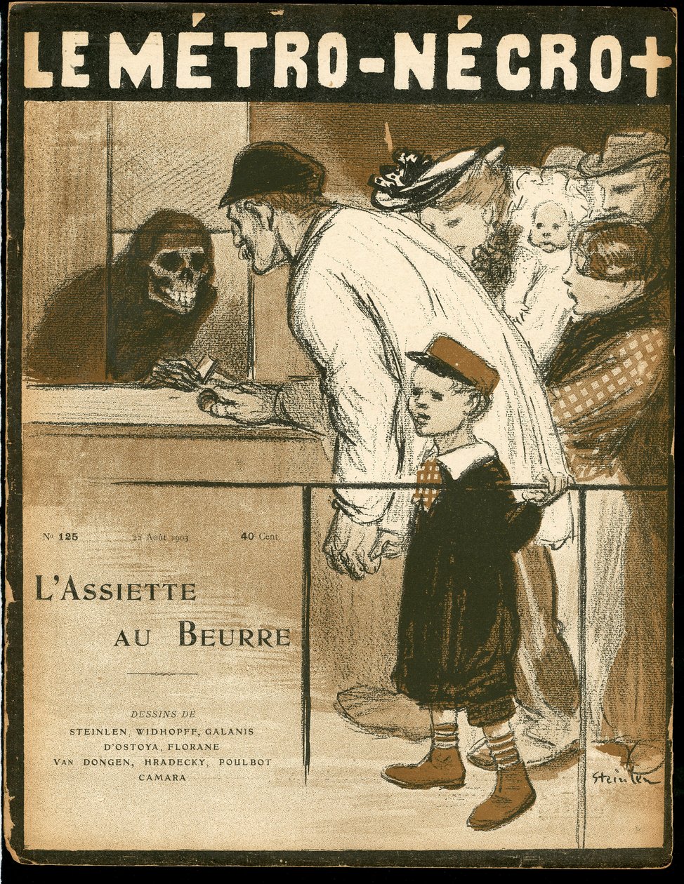 Cover of The Butter Plate, Number 125, Satirical in Colors by Théophile Alexandre Steinlen