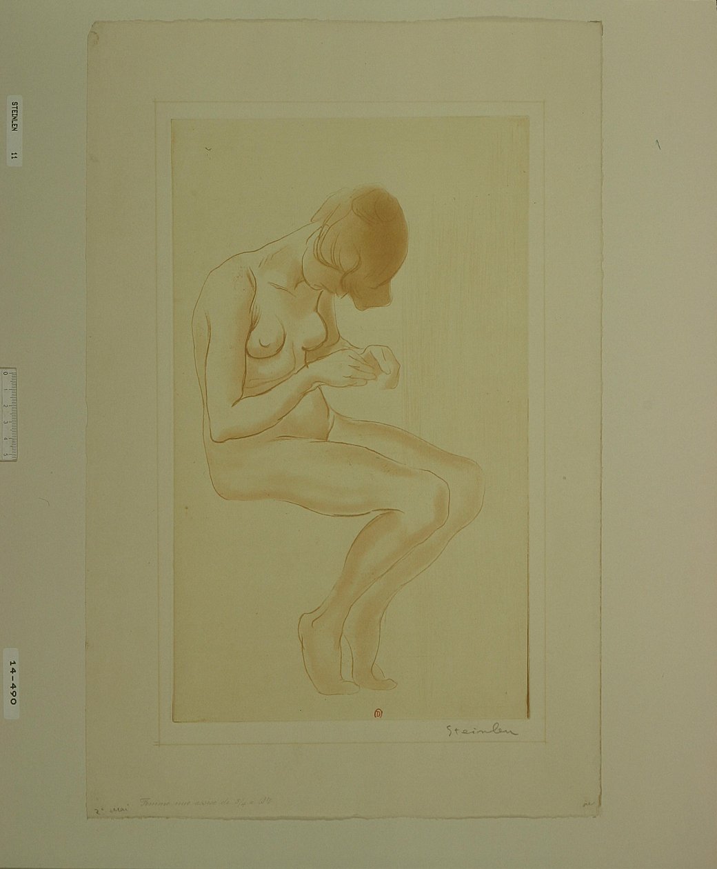Woman Doing Her Nails (6th Large Nude) by Théophile Alexandre Steinlen