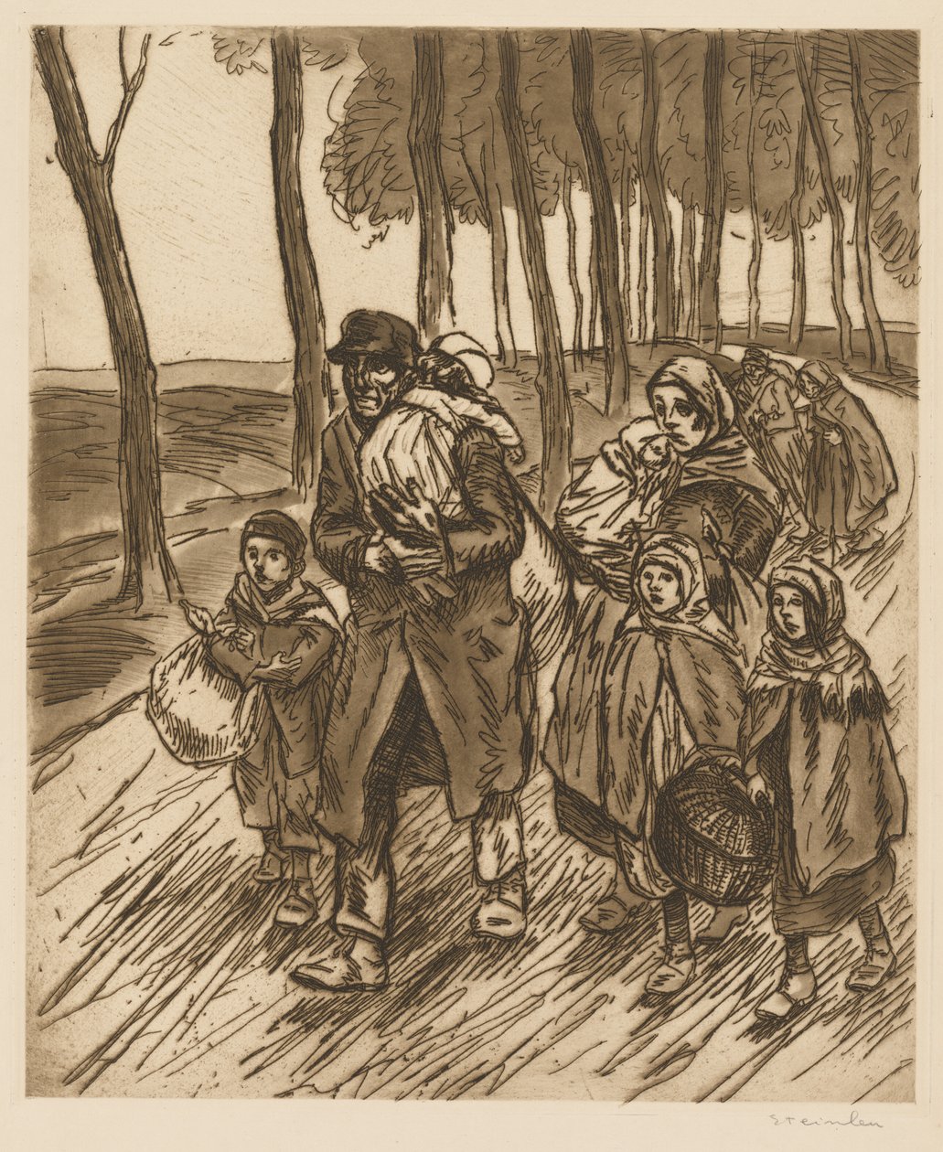 Refugee Family by Théophile Alexandre Steinlen