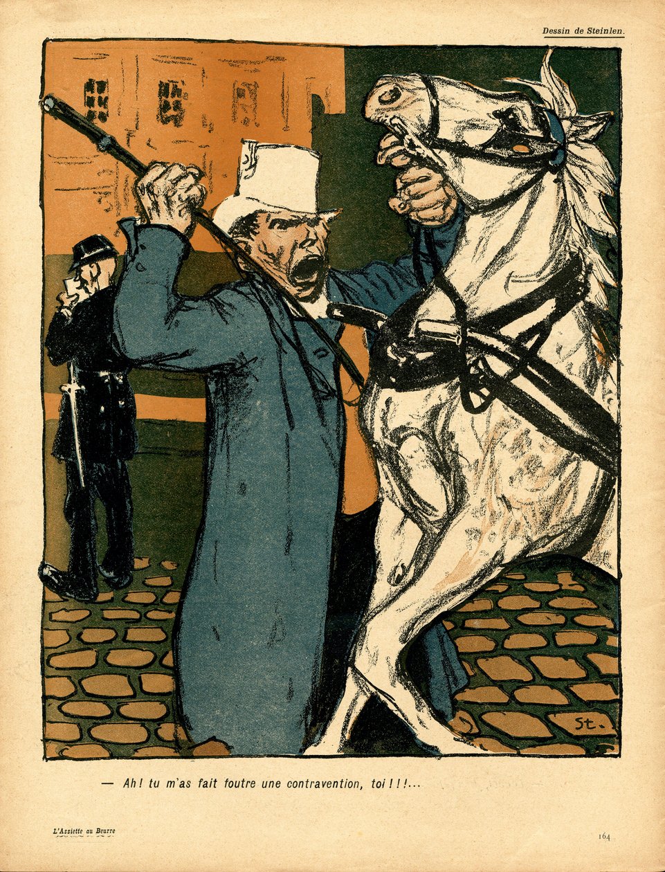 The Butter Plate, Satirical in Colours by Théophile Alexandre Steinlen