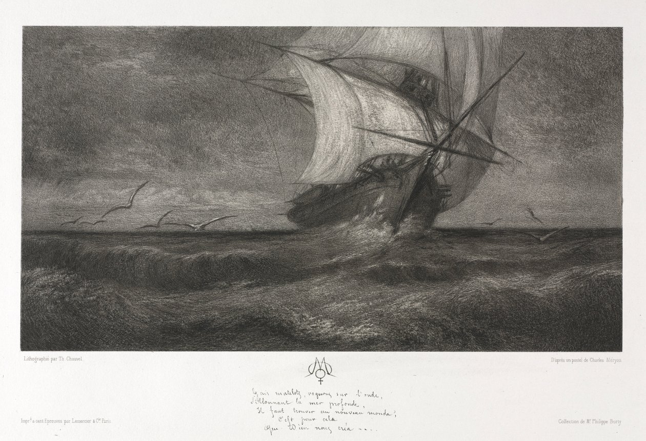 The Phantom Ship, or On the Waves, 1872 by Theophile Narcisse Chauvel