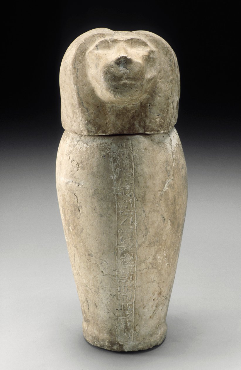 Canopic Jar with Cynocephalous Head by Third Intermediate Period Egyptian